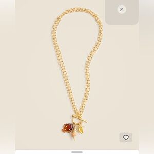 NWT J Crew gold toggle charm shell necklace